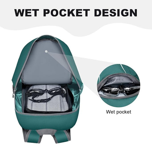 MIYCOO Backpack - Ultra Lightweight Packable Backpack for Travel Camping, 45L Hiking Back Pack Waterproof Foldable Daypack for Men Women Green