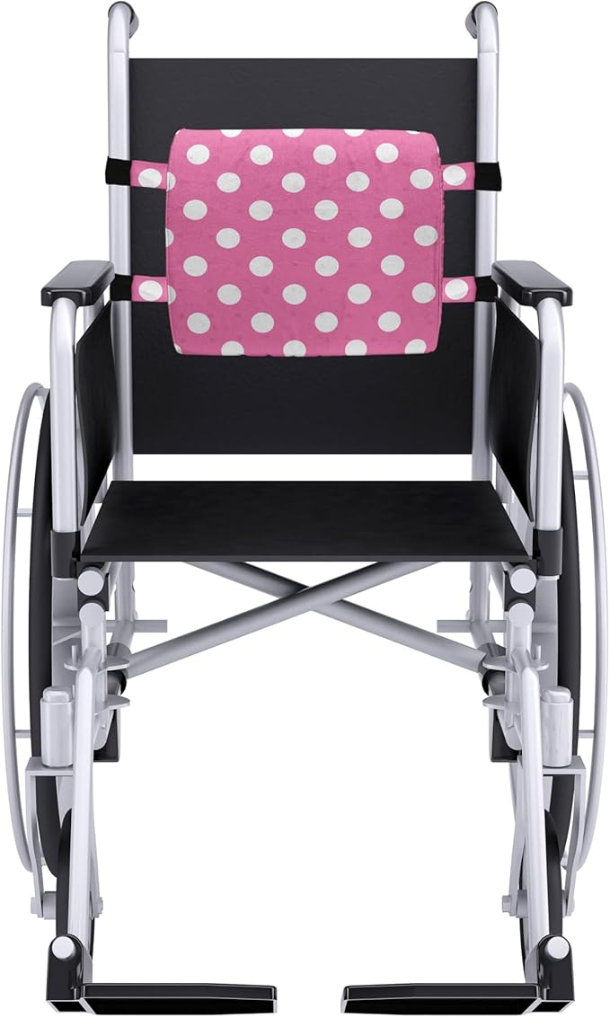 Ambesonne Pink Polka Dots Lumbar Back Support Pillow, Rows and Columns Ordered Arrangement Feminine Abstraction Graphical, High Density Foam for Office Chairs Car Seats, 14" x 13", Pink and White