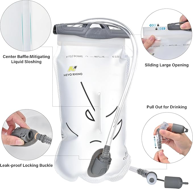 N NEVO RHINO Running Hydration Vest with 1.5L Water Bladder & Dual 500ml Soft Flask for Men Women,Adjustable Lightweight 5L Water Backpack for Hiking Trail Running Marathon Cycling