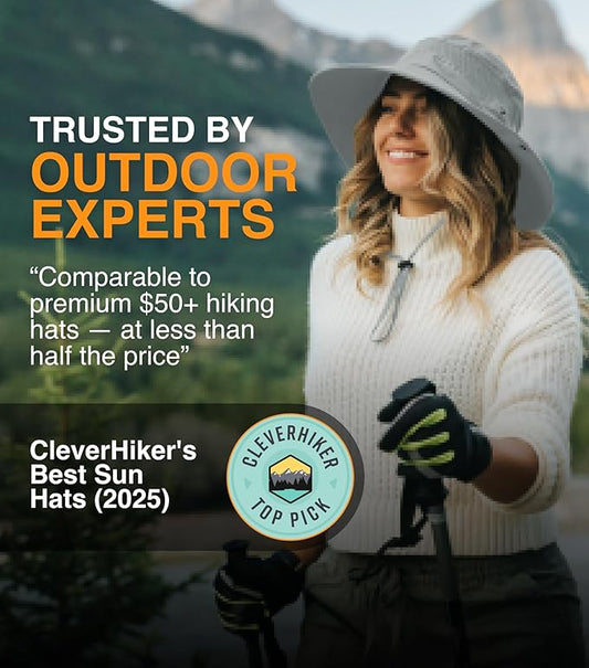 GearTOP Safari Hat for Men Sun Hats for Women UV Protection UPF 50+ Fishing, Gardening, Hiking Hat (22-23 1/2")