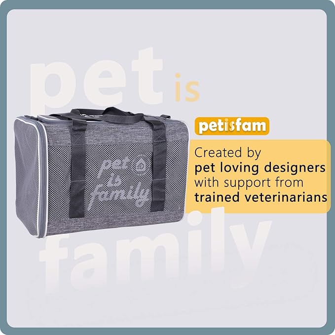 You've got This Cat Carrier with Privacy Flaps for Nervous Fur-Kids. Top-Load Quick-in. 360° Airy Mesh Windows Let Cats See You & Reduce Travel Anxiety. Rip-Stop Fabric & Lockable Zips Hug Securely