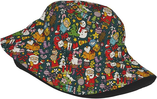 Colorful Fire Balloon, White Cloud Fisherman Hat Summer Foldable UV Protection Sun Hat