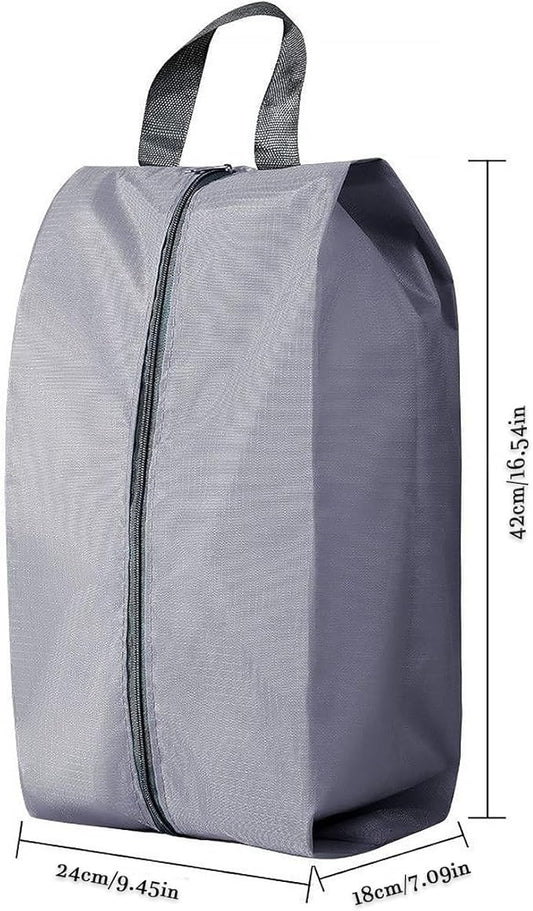 4 Pack Shoe Organizer Set Zippered Shoe Bags with Handles Stylish Portable Nylon Shoe Storage for Travel & Home Ideal Gift for Men & Women (Grey, XL)