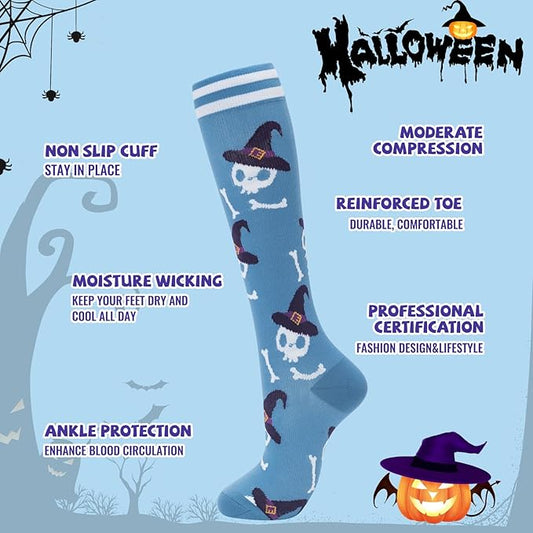 fenglaoda Compression Socks for Women Men Support Circulation 6 Pairs Socks For Nurse, Travel, Flight