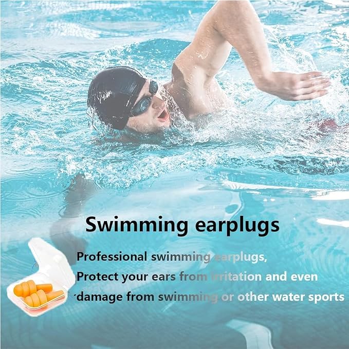 Reusable Ear Plugs, Earplugs for Sleeping Noise Cancelling – Super Soft, Silicone Ear Plug, for Sleeping 8 Pairs, Swimming, Snoring, Concerts, Work, Noisy Places