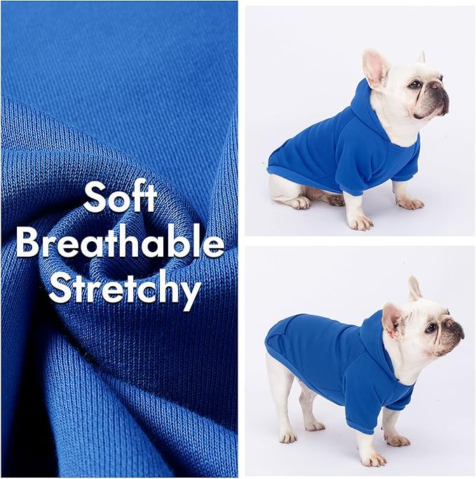 2 Pack Dog Hoodie Warm Hood Dog Sweater Cold Weather Small Dogs Sweatshirt Comfort Pet Clothes for Small Medium Dogs with Pockets Cats Chihuahua Clothes for Male Female Girl Boy Sporty Daily Wear