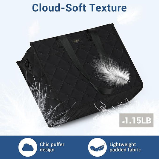 IBFUN Utility Tote Bag with 14/24 Pockets Zip Top Teacher Tote Bag for Teacher/Work Women