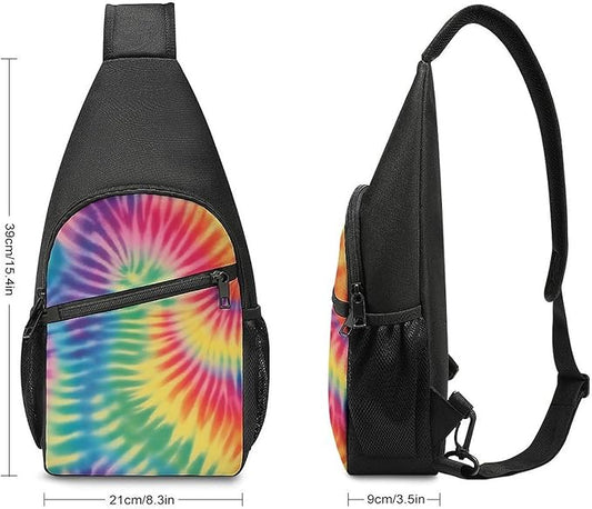 SWEET TANG Casual Sling Backpack for Women Chest Shoulder Crossbody Backpack, Gym Funny Sack, Satchel Travel Bag Outdoor Hiking Daypack Tie Dye