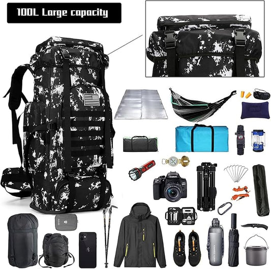 Hiking Backpack for Men 70L/100L Camping Backpack Military Rucksack Molle 3 Days Assault Pack for Climbing