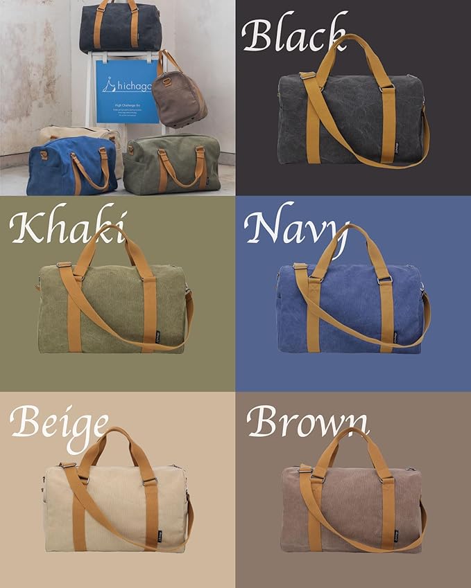 Duffle Bag for Travel, Gym Bags for Men, Weekender Bags for Women, Carry On Bag with Luggage Sleeve, Canvas Bag with Shoulder Strap (Brown)