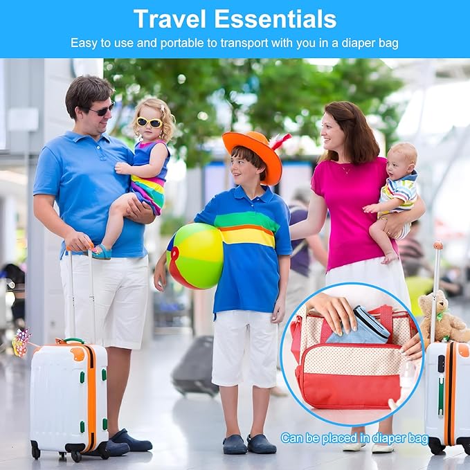 Toddler Airplane Bed, Kids Airplane Seat Extender Travel Bed, Kids Airplane Travel Essentials, Airplane Must Have for Toddlers, Baby Portable Plane Bed Foot Rest for Flights, Blue