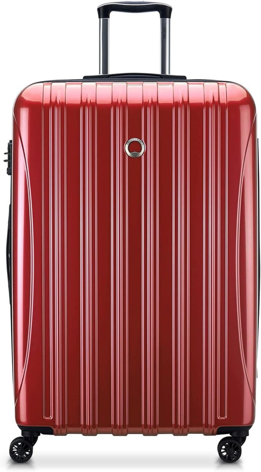 DELSEY PARIS Helium Aero Hardside Expandable Luggage with Spinner Wheels, Brick Red, Checked-Large 28 Inch