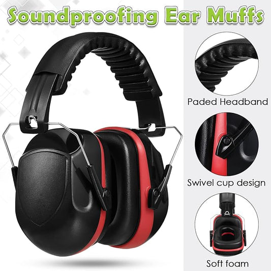 Yunsailing 6 Pcs Ear Protection Noise Reduction Headphones Nrr 28db Safety Hearing Ear Muffs Shooting Gun Range Mowing