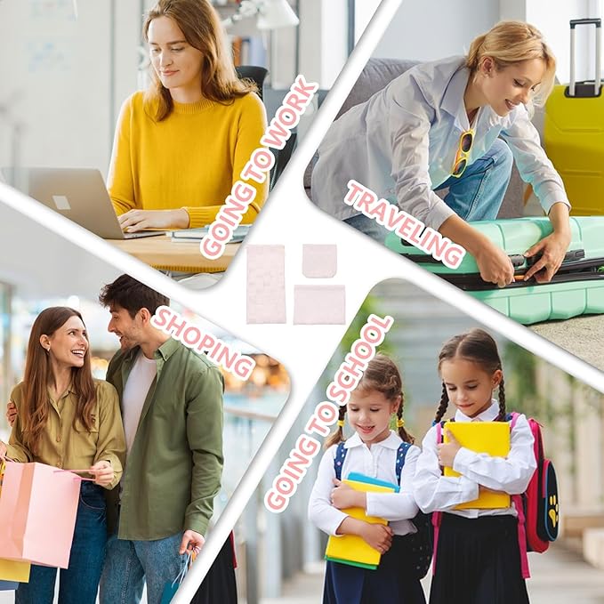 3PCS Small Makeup Bag for Women, Mini Cosmetic Bags Leather Pocket Pouch Purse,Snap Closure Waterproof Portable Bag,Checkered Storage Travel Bag for Lipstick Change Glasses Coin Cards (Pink)