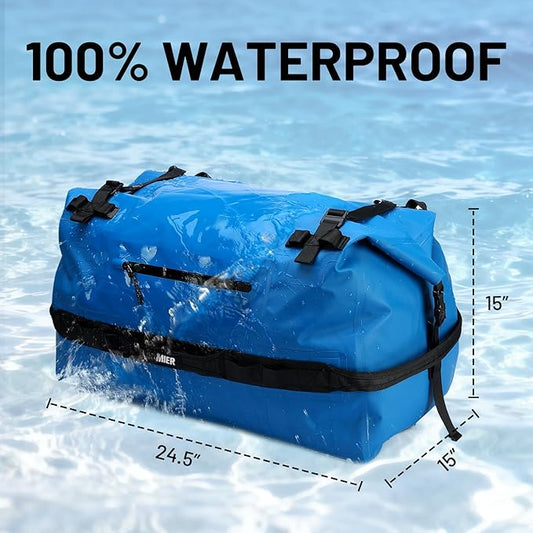MIER Large Waterproof Duffel Bag Rolltop Dry Backpack Duffle Bags for Kayaking, Rafting, Boating, Swimming, Camping, Travel, Gym, Beach, 60L/80L