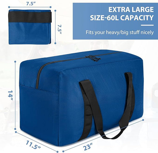 Large Travel Duffle Bag, 60L Gear Bag for Men and Women, Storage Bag Ideal for Overnight Camping and Weekend Getaways