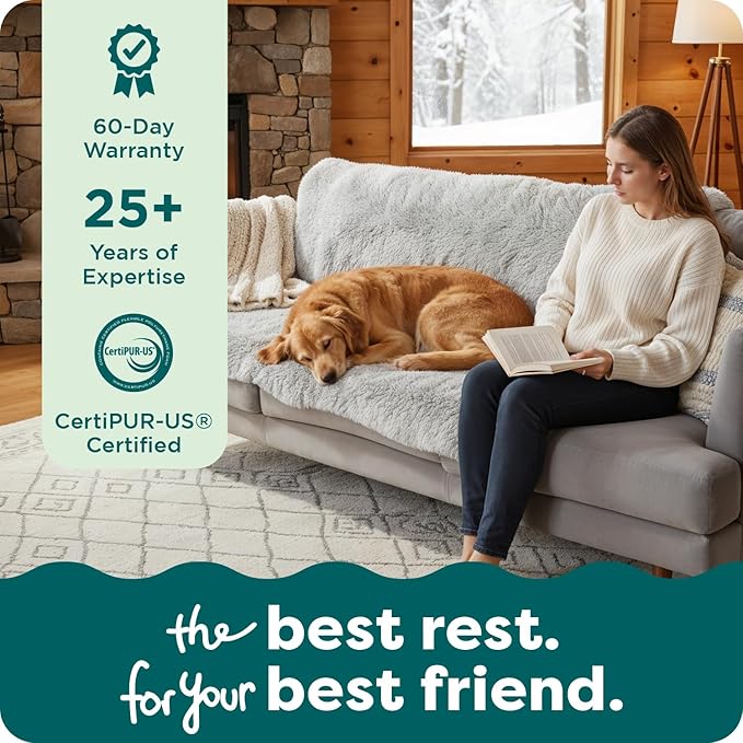 Furhaven Waterproof Throw Blanket for Dogs & Indoor Cats, Reversible Protective Pet Blanket, Extra Large, Long Faux Fur & Velvet, Driftwood