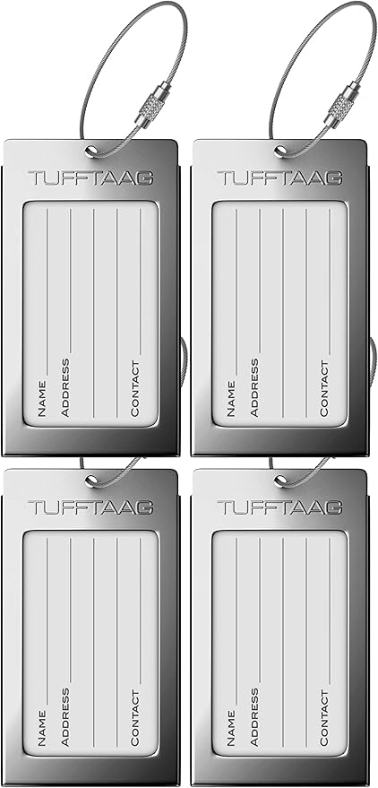 Luggage Tags Business Card Holder by TUFFTAAG - Durable Travel ID Bag Tag in Multiple Color Options, Perfect for Suitcases, Backpacks, and Carry-Ons, Easy Identification, Secure and Stylish