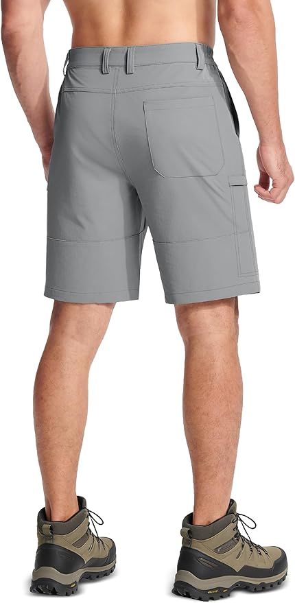 MAGCOMSEN Men's Hiking Cargo Shorts Quick Dry Lightweight 9" Golf Shorts Summer Casual Work Outdoor with 5 Zipper Pockets
