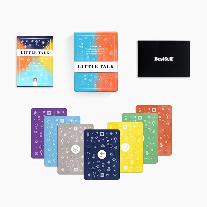 Little Talk Conversation Cards for Kids β 170 Prompts for Social Skills, Family Games, Travel & Therapy β BestSelf Deck for Ages 4-12, ADHD Tools, Homeschool Gifts & Road Trip Activities