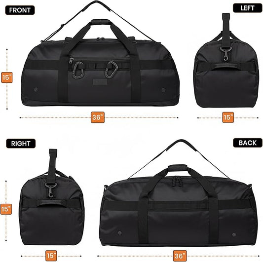 Fitdom 132L 36" Heavy Duty Extra Large Sports Gym Equipment Travel Duffel Bag W/Adjustable Shoulder & Compression Straps. Perfect for Soccer Baseball Basketball Hockey Football Team Coaches & More