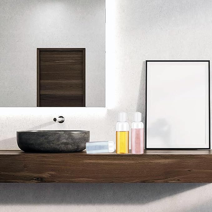 Toiletry Travel Bottles, 4Pack 3.4oz/100ml - Squeezable Plastic Containers with Flip Caps - Refillable Cosmetic Kit for Shampoo, Conditioner, Lotion, and Travel Essential- Brown