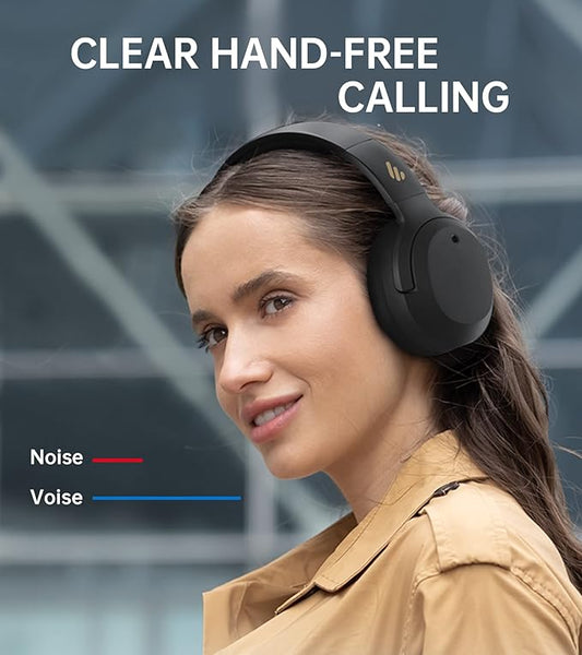 Edifier W820NB Hybrid Active Noise Cancelling Headphones - Hi-Res Audio - 49H Playtime - Wireless Over Ear Bluetooth Headphones for Phone-Call - Black