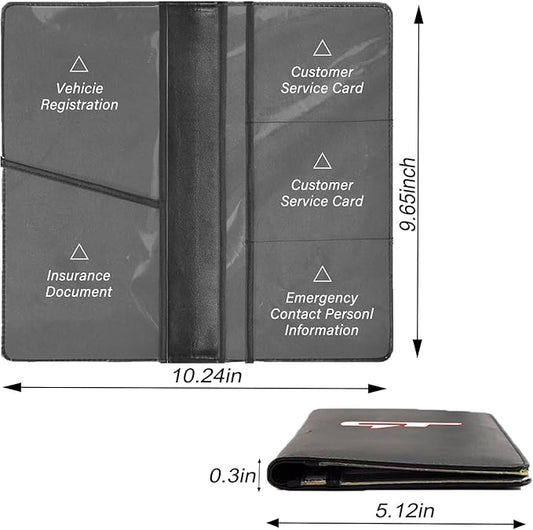 Leather Car Registration and Insurance Cards Holder, Vehicle Glove Box Car Organizer Documents License Compatible with Kia K3 Forte Cerato GT GT-LINE Auto Interior Accessories (For GT)