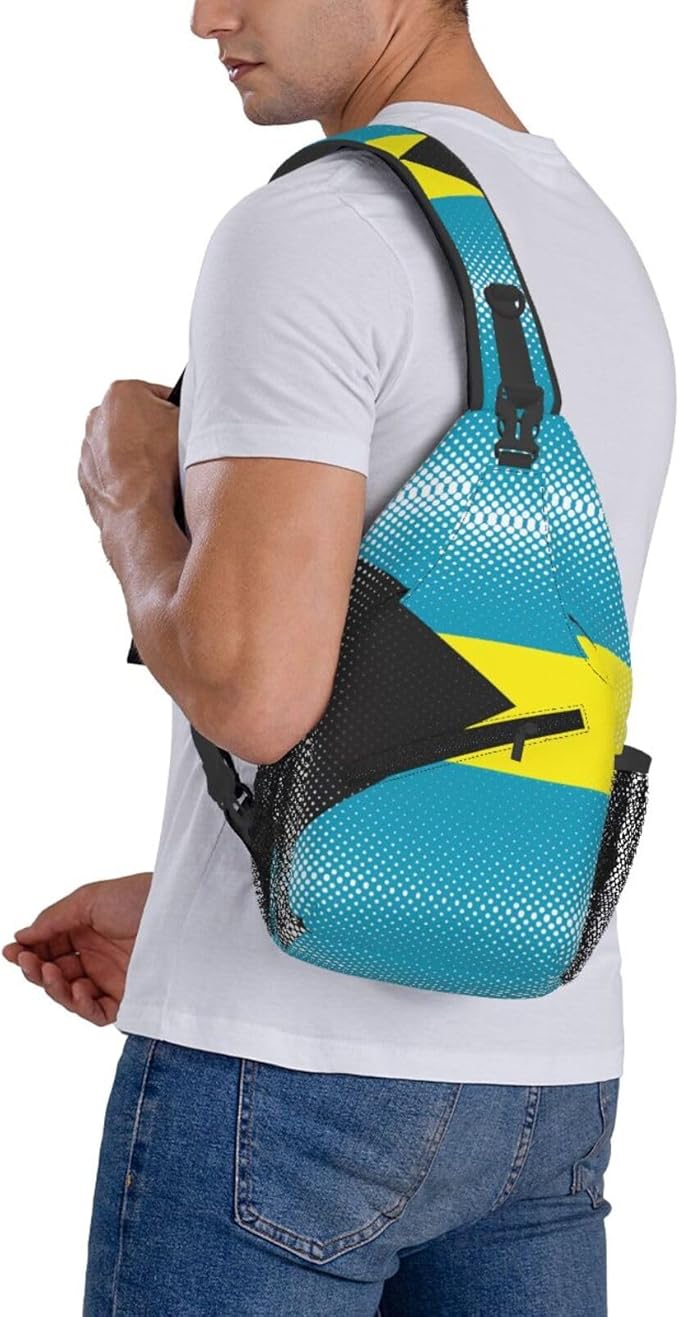 Bahamas Flag Sling Bag Multipurpose Crossbody Sling Backpack Travel Cycling Hiking Shoulder Bag For Women Men