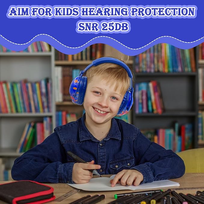 ZOHAN EM030 Kids Ear Protection, Noise Cancelling Headphones Ear Muffs for Autism Sensory, Safety Noise Reduction Hearing Protection for Monster Truck/Concerts/Fireworks/Air Shows