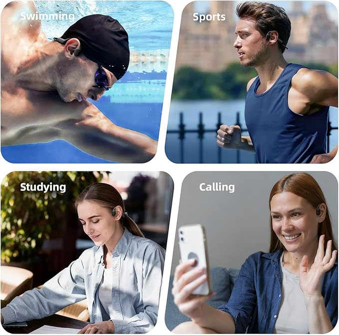 LYPERTEK Bone Conduction Bluetooth Headphones,Open Ear Wireless Bluetooth Sport Headphones,32GB MP3 Player Workout Earphones for Running, IP68 Waterproof Underwater Earbud for Swimming, S30-Black