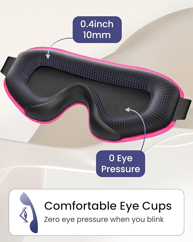 WAOAW Sleep Mask for Men Women: Blackout Eye Masks for Sleep - 3D Breathable Soft Comfortable Eye Mask for Travel - Adjustable Light Blocking Night Masks for Sleeping