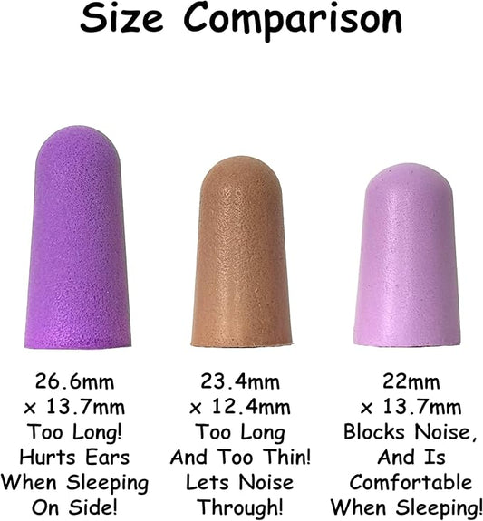 Homie Foam Earplugs for Sleeping, 60 Pair - 33dB Highest NRR, Comfortable Ear Plugs for Sleeping, Snoring, Travel, Concerts, Studying, Loud Noise, Work (Violet)