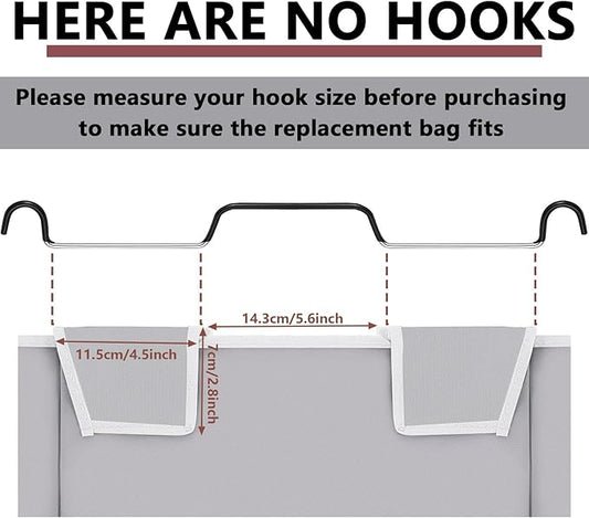 Bonuci 3 Pcs Laundry Sorter Replacement Bags Hamper Cart Removable Replacement Laundry Storage Organizer Bag Hamper Liner, No Hooks 14.76 x 8.66 x 21.65 Inch (Gray)