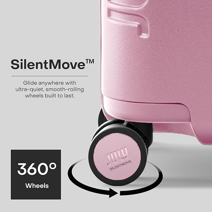 Carry On Essential - 20" Airline Approved Carry On Luggage with Wheels, Travel Suitcase for Men & Women - Premium Rolling Suitcase, TSA Lock, Polycarbonate Shell, Spinner Wheels - Blush Pink