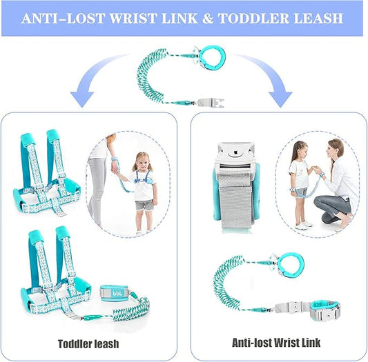 Toddler Leash for Walking, Toddler Safety Harnesses Leashes, Safety Harness with Lock for Kids, Anti Lost Wrist Link for Toddlers ,Upgrade with Reflective Tape Liner(6.5ft)for Kids