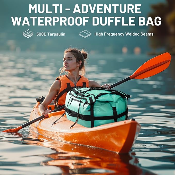 MIER Large Waterproof Duffel Bag Rolltop Dry Backpack Duffle Bags for Kayaking, Rafting, Boating, Swimming, Camping, Travel, Gym, Beach, 60L/80L