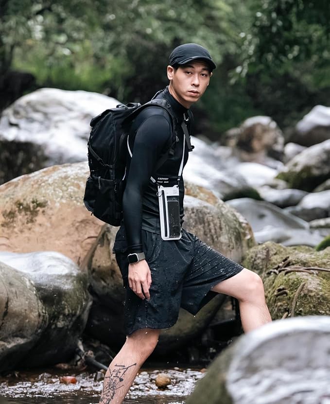 bitplay AquaSeal IPX8 Waterproof Phone Pouch, Outdoor Dry Bag with Adjustable Lanyard for Universal Phone Case, Cement Grey