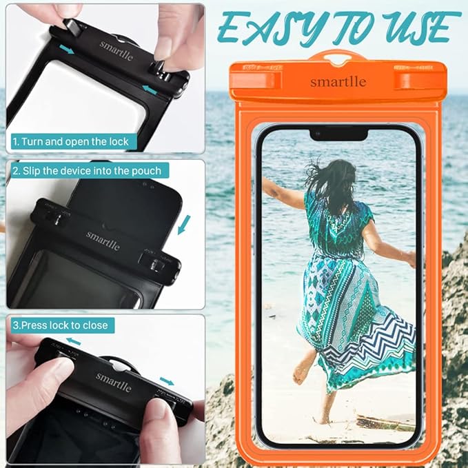 Waterproof Phone Pouch Case - 2 Pack, Cell Phone Dry Bag for iPhone 14 13 12 11 Pro Max XS Plus XR, Galaxy S23 S22 S21, IPX8 Waterproof Phone Holder for Vacation Underwater Beach Necessities