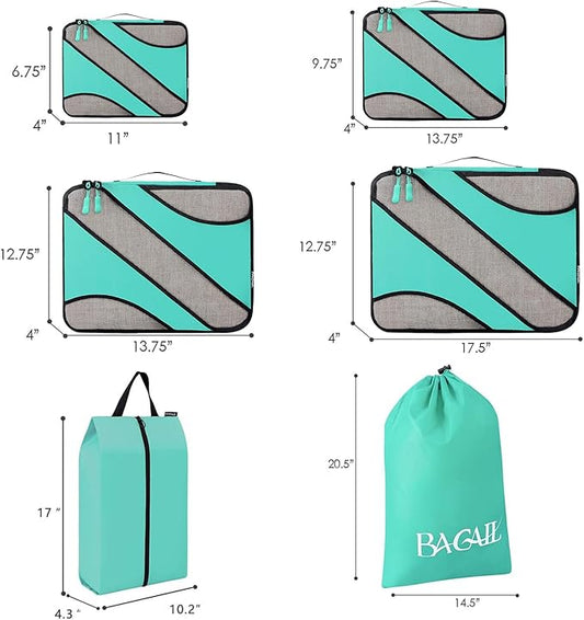 BAGAIL 6 Set Packing Cubes,Travel Luggage Packing Organizers
