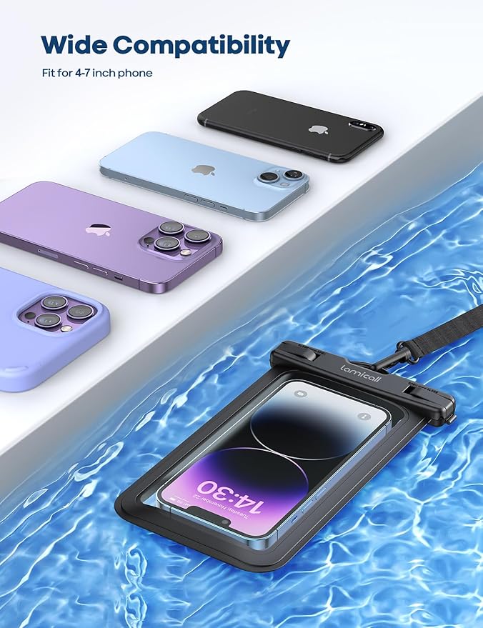 Lamicall 2Packs Waterproof Beach Bags, Vacation Essentials for Wemen Men, Cruise Essentials 2025, Travel Beach Sandproof Ship Accessories, Cute Pink Accessories, Pink&Black