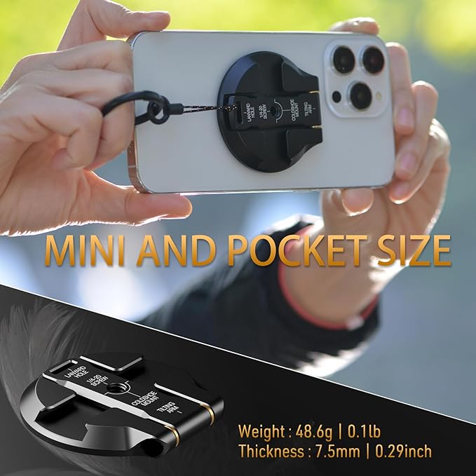 Magnetic Phone Tripod Mount With1/4" Hole&Cold Shoe,Foldable Travel Phone Stand Smartphone Tripod Adapter for Smartphone Cell Phone Stand Holder for Desktop Video Live Streaming Vlogging Filming