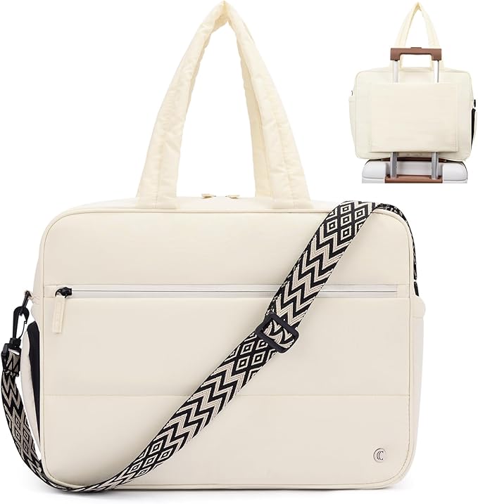 CLUCI Weekender Travel Bag for Women Puffer Tote Bag Carry On Duffle Overnight Bags with Shoe Compartment