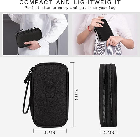 Skycase Electronic Organizer Travel Case - Waterproof Travel Cord Pouches for Organization, Cable Organizer, All-in-One Double Layers Storage Bag for Accessories, Charger, Cable, Black-1