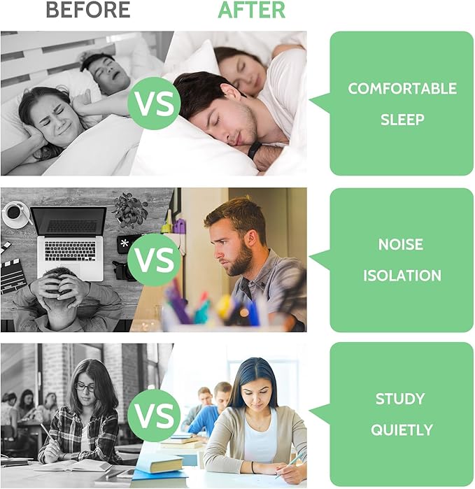 LYSIAN Ultra Soft Foam Earplugs for Sleep – 38dB SNR Disposable Ear Plugs for Sleeping, Snoring, Work & Shooting. Comfortable, Soundproof & Noise Cancelling – 60 Pairs (Green).