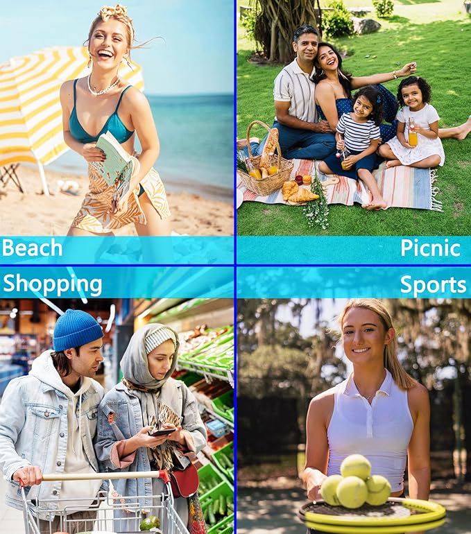 Mesh Beach Bag, Large Beach Tote with Zipper Pocket for Family Pool Bag for Toys & Vacation Essentials