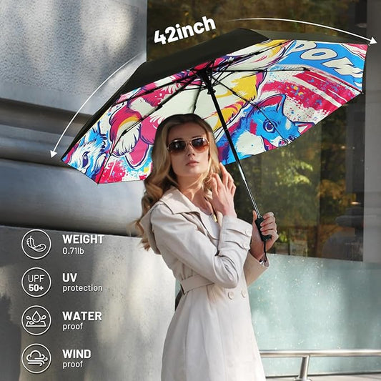SY COMPACT Travel Umbrella Windproof Automatic Umbrellas Small Compact UV Sun Protection Factory Outlet Umbrella