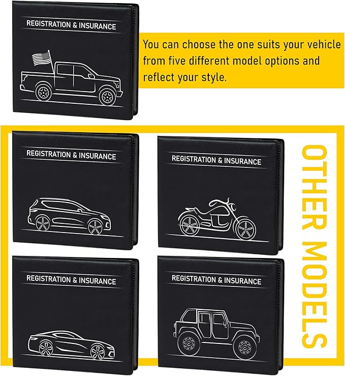 CANOPUS Auto Accessory Document Holder, 2 Pack (Black, PVC, Portable, EZ Pass Compatible)