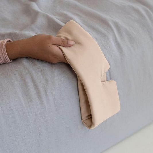 Baloo Silk Weighted Sleep Mask (Petal - 0.6 lb) | Light Blocking & Sound Muffling Eye Mask for Sleeping | Cool, Soft & Comforting