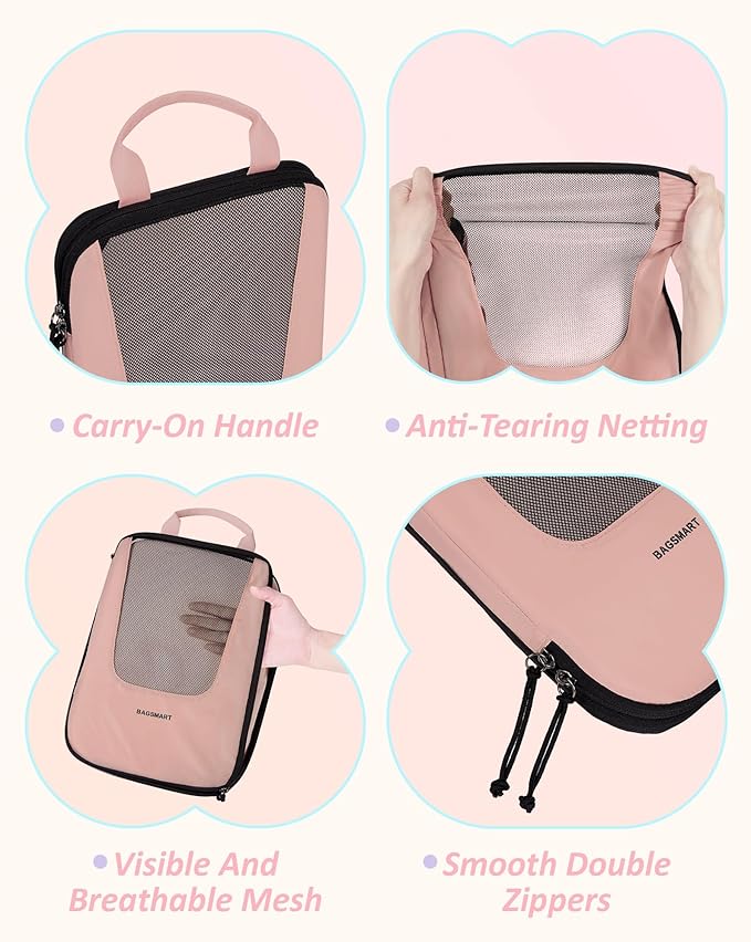 BAGSMART Compression Packing Cubes for Travel, 6 Set/5 Set/4 Set, Compression Suitcase Organizer Bags Set for Suitcases Travel Essentials, Lightweight Packing Organizers